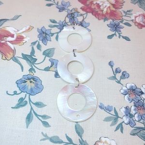 New shell pendant 1 inch 3 hoops white mother of pearl